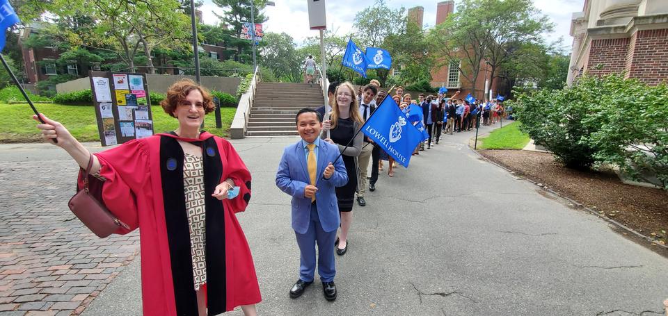 Nina and a group of Lowellians lined up for Convocation